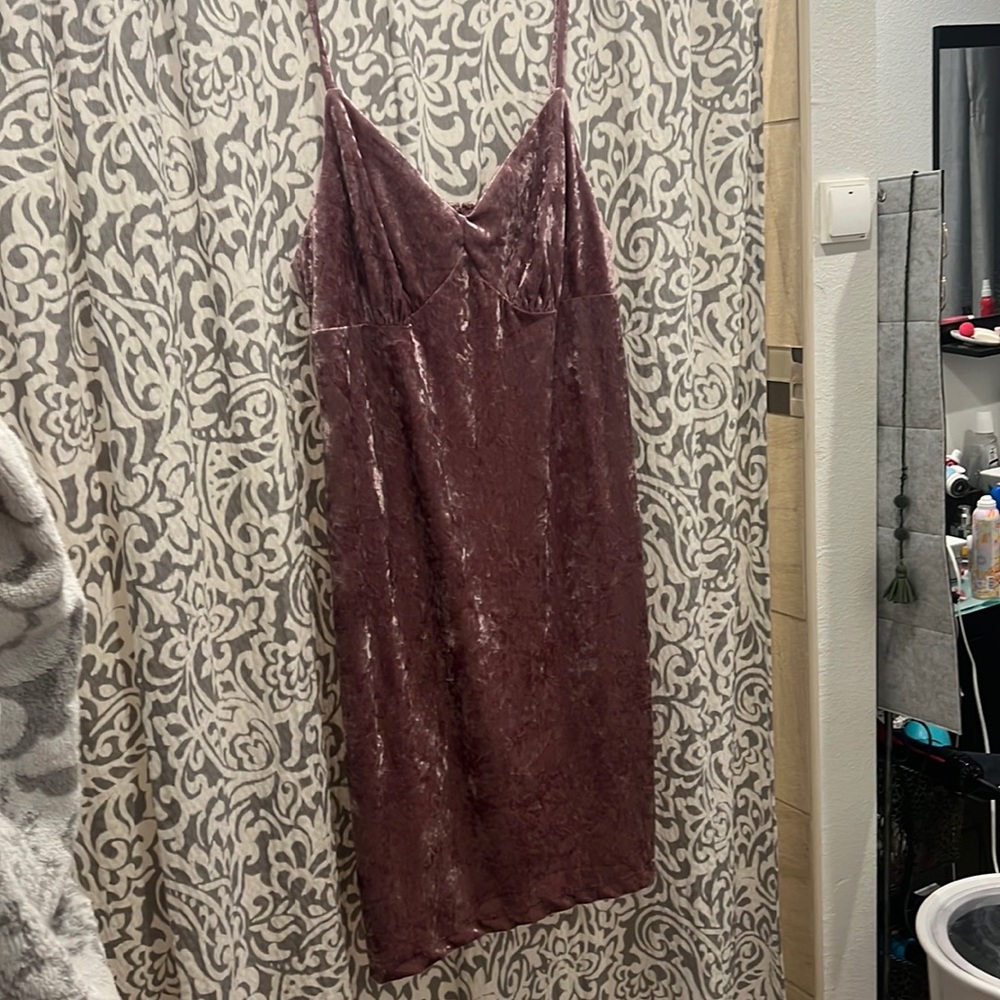 ELOQUII velvet slip dress with spaghetti straps